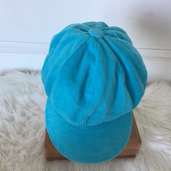 Adora turgouise polyester velvet newsboy hat. OS approximate 22” circumference - Picture 5 of 7